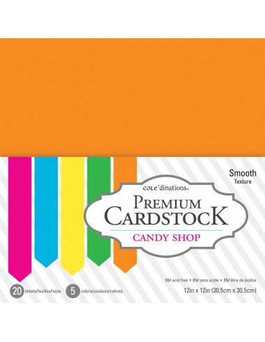 CANDY SHOP - CARDSTOCK lisse - 20 feuilles 30x30cm