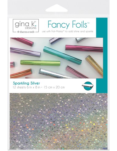 GINA K - FANCY FOIL thermique 15 x 20 cm - 12 feuilles - sparkling silver