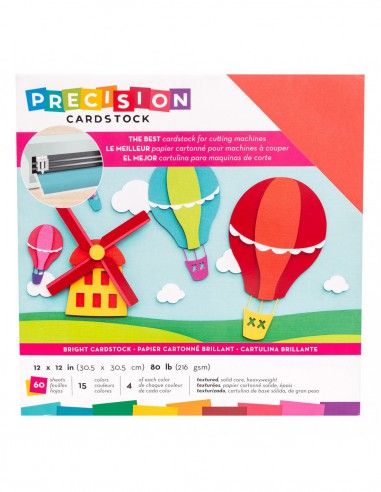 3Bloc de 60 cardstock 30,48 X 30,48cm - Precision cardstock lisse - legèrement texturé - Bright