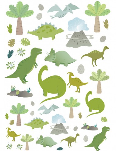 Décalcomanie  stickers A5 - dinosaures