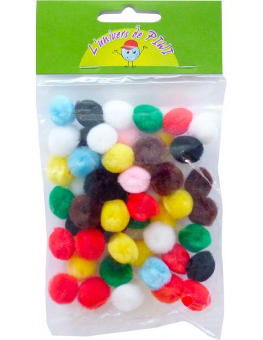 50 POMPONS ASSORTIMENT - Ø15 MM - ACRYLIQUE